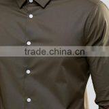 High Quality Custom New Design Spring Style Spread Collar Long Sleeve Mens 97% Cotton 3% Elastane Skinny Fit Casual Dress Shirts thumbnail-3