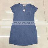 Women Blank Long Washed T-shirt Stock Garment thumbnail-1