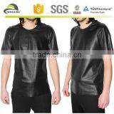 Custom Leather Sleeves t Shirt Wholesale thumbnail-3