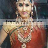 BRIDAL NECKLACE Earring Haathphool Dulhan WEDDING Set D No.751 thumbnail-1