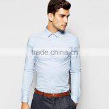 Slim Fit Light Blue Shirt With Long Sleeves, Business Man's Formal Light Blue Dress Shirt. thumbnail-1