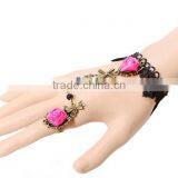 Europe Fashion Lace Jewelry Sets Wholesale Windmill Charm Bracelet Jewelry With Ring Set thumbnail-3