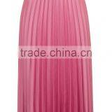 Hot Sale Shinning Petite Satin Pleat Midi Skirt Summer Skirt Ladies Plain Pink Zip Up Skirt thumbnail-3