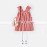 Wholesale Boutique Crushed Muslin Girl Dresses Flutter Shoulder Straps Baby Clothes thumbnail-1