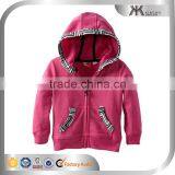 Wholesale 100% Cotton Children Plain Hoodies for Kids With Trim Print thumbnail-2