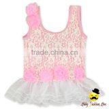 Wholesale Children Peach Young Girl Kids Beach Clothes Pink Swimwear Matching Swim Shorts Diaper thumbnail-2