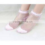 Fashion 20pcs/10pairs/lot Casual Crystal Silk Female Short Summer Sexy Transparent Elastic Lace Socks Women thumbnail-1