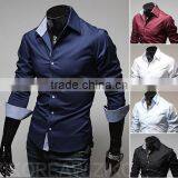 Wholesale Walson D46511a 2015 Long Sleeve Cheap Casual Shirts Wholesale Cotton Fashion Men Dress Shirt Plus Size Mens Shirts Qu thumbnail-1