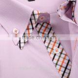 Italian Short Sleeve Pink Color 100% Cotton Men Double Collar Dress Shirt thumbnail-3