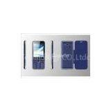 Blue Dual Sim Cards Dual Standby Phone , Four Frequency Slim Bar Mobile