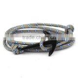 Men Beaded Charm Wrist Band Anchor Bracelet