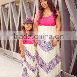 Mommy and me Maxi Dress Mother and Daughter Dress Design Kids Clothing Wholesale Girls Birthday Dresses