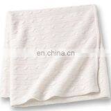 Wholesale 12gg Cashmere Cable Knitted Blankets Throw for Babies thumbnail-2