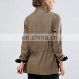 Hot Sale Fashion Ladies Long Dust Wind Coat Manufacture thumbnail-3