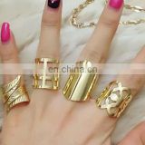 Metal Fashion Ring Four Finger Punk Ring Set,Wholesale Jewelry Personality Fashion Four Finger Ring,4 Full Finger Ring