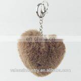 Saint Valentine's Day Gift Girl's Plush Fur Pom Pom Heart Shape Keychain Bag Girls' Accessories Car Pendant thumbnail-3