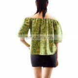NAPAT Fashion Women Summer Bohemian Chiffon Shirt Off Shoulder Beach Party Top Blouse thumbnail-2