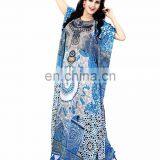 Cheerful Summer Wear Digital Printed Silk Plus Size Long Kaftan (kaftan dress)