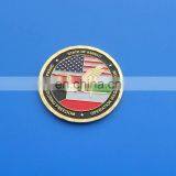 State of Kuwait and United States Flag Enamel Gold Coin thumbnail-2