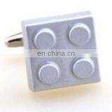 Color Choose Custom Kinds Of Colors Logo Building Blocks Double Brick Silver Cufflink