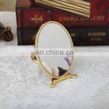 Antique Brass Metal Makeup Mirror Jeweled Makeup Mirror