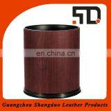 Best Price Leather Waste Bin Hotel Room, Mini Garbage Can