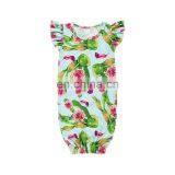 Floral Pattern Printing Newborn Baby Flutter Sleeve Sleep Gown Wholesale Baby Sleeping Bags. thumbnail-4