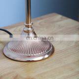Wholesale Gold Steel Metal Base Red Shade Home Decor Bedside Table Lamp for Hotel thumbnail-4