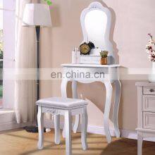 White Makeup 1 Mirror 3 Drawer Stool Shabby Chic Wooden Dressing Table Designs
