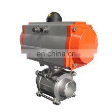 COVNA DN50 2 Inch 2 Way 3 PCS 1000 WOG 316 Stainless Steel Pneumatic Actuated Butt Weld Ball Valve thumbnail-2