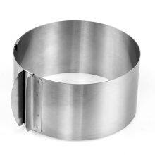 Stainless Steel Baking Moulds Birthday Wedding Kitchen Dessert Cake Decorating Tools Adjustable Mousse Ring Round Cake Molds thumbnail-1