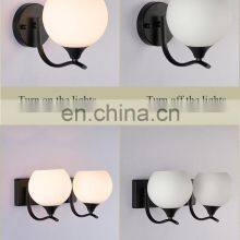 High Quality European Art Deco Reading Bedroom Loft E27 Glass Ball Black Luxury Bedside Led Modern Nordic Wall Lamp thumbnail-5