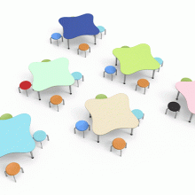 By-x2005 Four-person Student Desks thumbnail-1