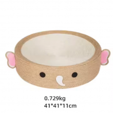 MEOW LOVE Newly Designed OEM ODM Custom Logo Animal Style Sisal Round Cat Scratch Toy Bed thumbnail-2