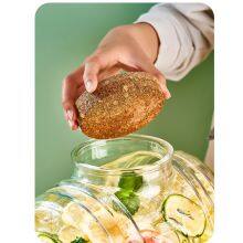 Premium Stylish Large-Capacity Glass Juice Can Dispenser - Big Jar w/ Integrated Spigot & Wooden Base, Great for Home Parties & Daily Use thumbnail-4