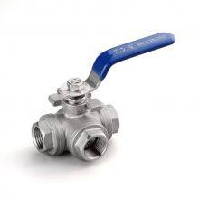 1000WOG Stainless Steel 304 316 Three-way BSP NPT Female Threaded Ball Valve T Type L Type thumbnail-2