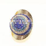 24k Gold Arab Gold Jewelri Multi Color Stone Ring thumbnail-4