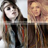 New Arrival Wholesale Rooster Feathers For Hair Extensions Cheap Feather Hair Extension Whiting Rooster Feathers Hair Accessory Quality Choice thumbnail-1
