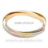 Fashion Discount Three Circle Matte Silver Gold Bracelets Wrapped Bangles thumbnail-4