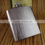 6oz Stainless Steel Flagon With Special Wooden Strips for Men Gift