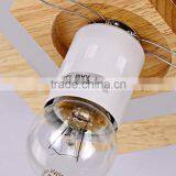 Rubber Wood Frosted Glass Bedroom Aisle Ceiling Light thumbnail-4
