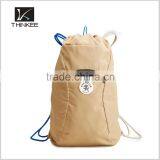 Custom Your Logo Khaki Polyester Gym Bag Drawstring Backpack