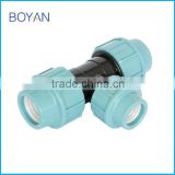 BOYAN zhejiang taizou light blue plastic pipe fitting for irrigation PP compression reducing tee