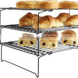 Kitchen 3 Tier Stackable Cooling Rack Tray Pies Food Bakery Chrome Plated Iron Wire Bread Cooling Rack thumbnail-3