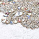 Garment Accessories Hot Fix Beaded Rhinestone Neckline Crystal Glass Appliques Neck Lace Collar For Dresses thumbnail-3