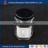 Honey Industrial Use and Screw Cap Sealing Type 45ml Hexagonal Glass Jam Jar
