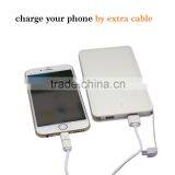 2 Kinds of Output Leather Power Bank 10000mAh With Integrated Cable thumbnail-5
