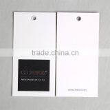 White Card Paper Hangtag With Black Printted and Logo Sliver Stamping for Men 's Trousers thumbnail-3