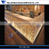 Hot selling solid surface restaurant bar counter design scratch resistant bar counter