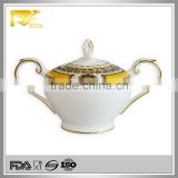 china wholesale ceramic honey jar, candy jar, cream jar with lid